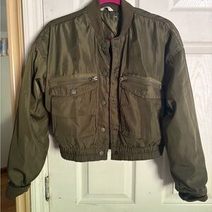 Olive Green Women's Bomber Jacket
